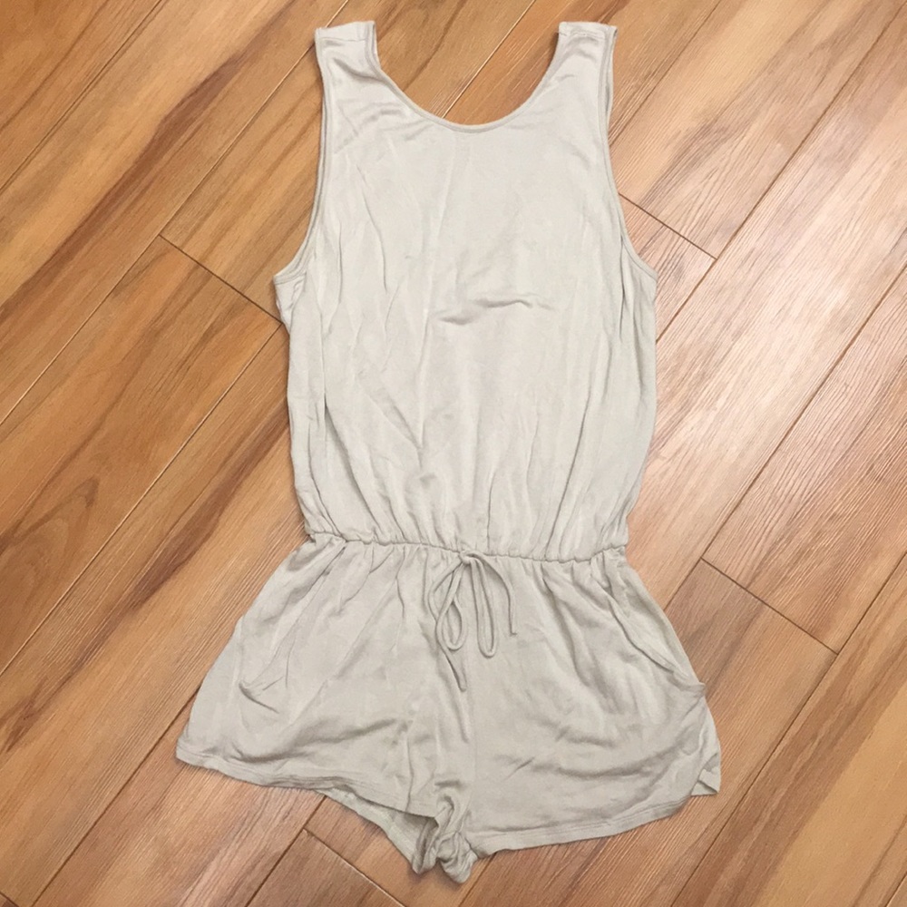 Tan Romper with Pockets